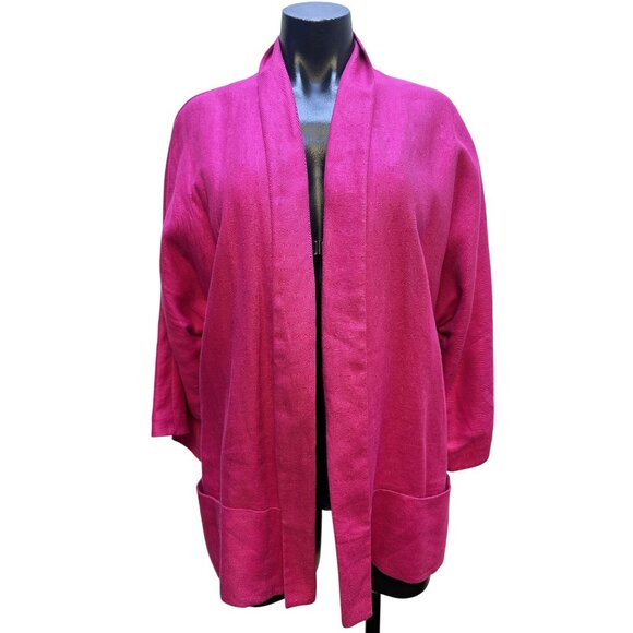 Lafayette 148 Open Front Kimono Cardigan Relaxed Fit w/Two Front Pockets Size XL - Picture 1 of 7